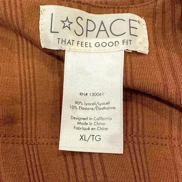 L*Space- Celine Dress Brown Size XL - Picture 3 of 4